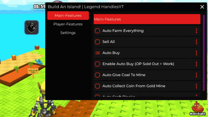 Build An Island Script Menu